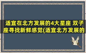 适宜在北方发展的4大星座 双子座寻找新鲜感觉(适宜北方发展的4大星座，双子座如何寻找新鲜感觉？)